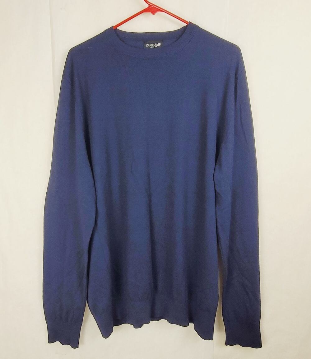 Duchamp London navy blue lightweight sweater Size 2Xl wool blend Quiet Luxury